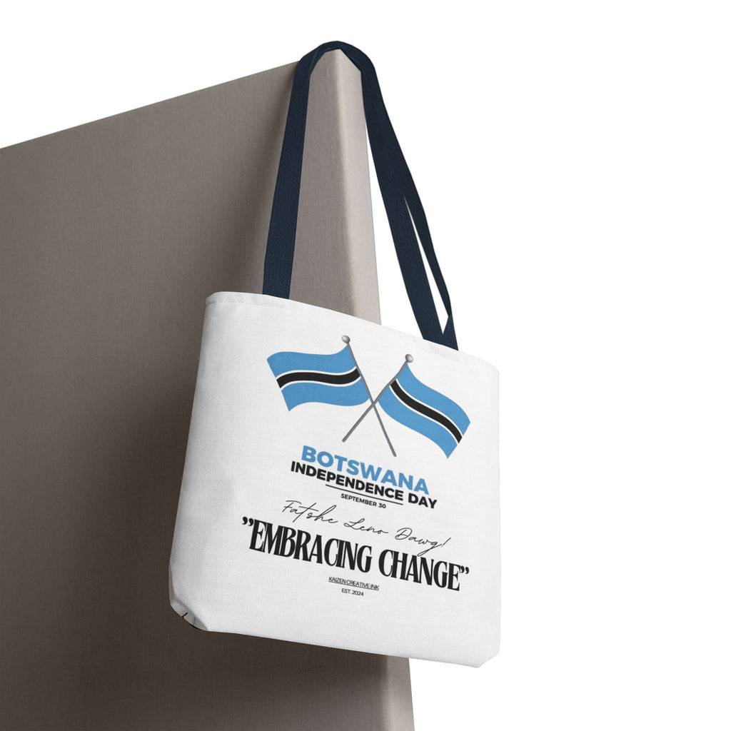 Botswana Independence Day Tote Bag, Celebrate Botswana, AOP Tote, Embrace Change, Sports Fan Tote