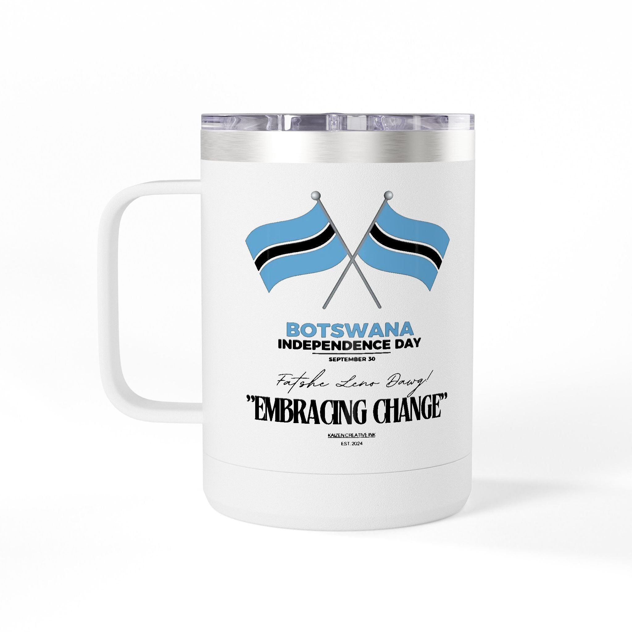 Botswana Coffee Mug Tumbler, 15oz - Celebrate Culture, Perfect Gift for Sports Fans, Travel Mug, Commemorative Drinkware