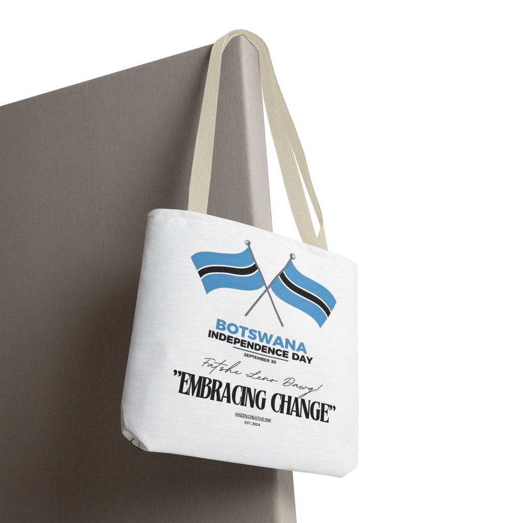 Botswana Independence Day Tote Bag, Celebrate Botswana, AOP Tote, Embrace Change, Sports Fan Tote