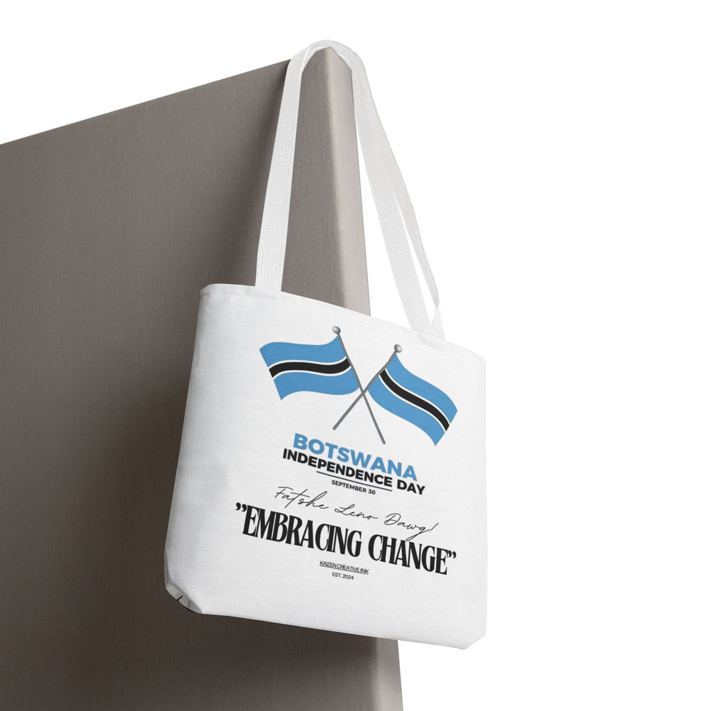 Botswana Independence Day Tote Bag, Celebrate Botswana, AOP Tote, Embrace Change, Sports Fan Tote