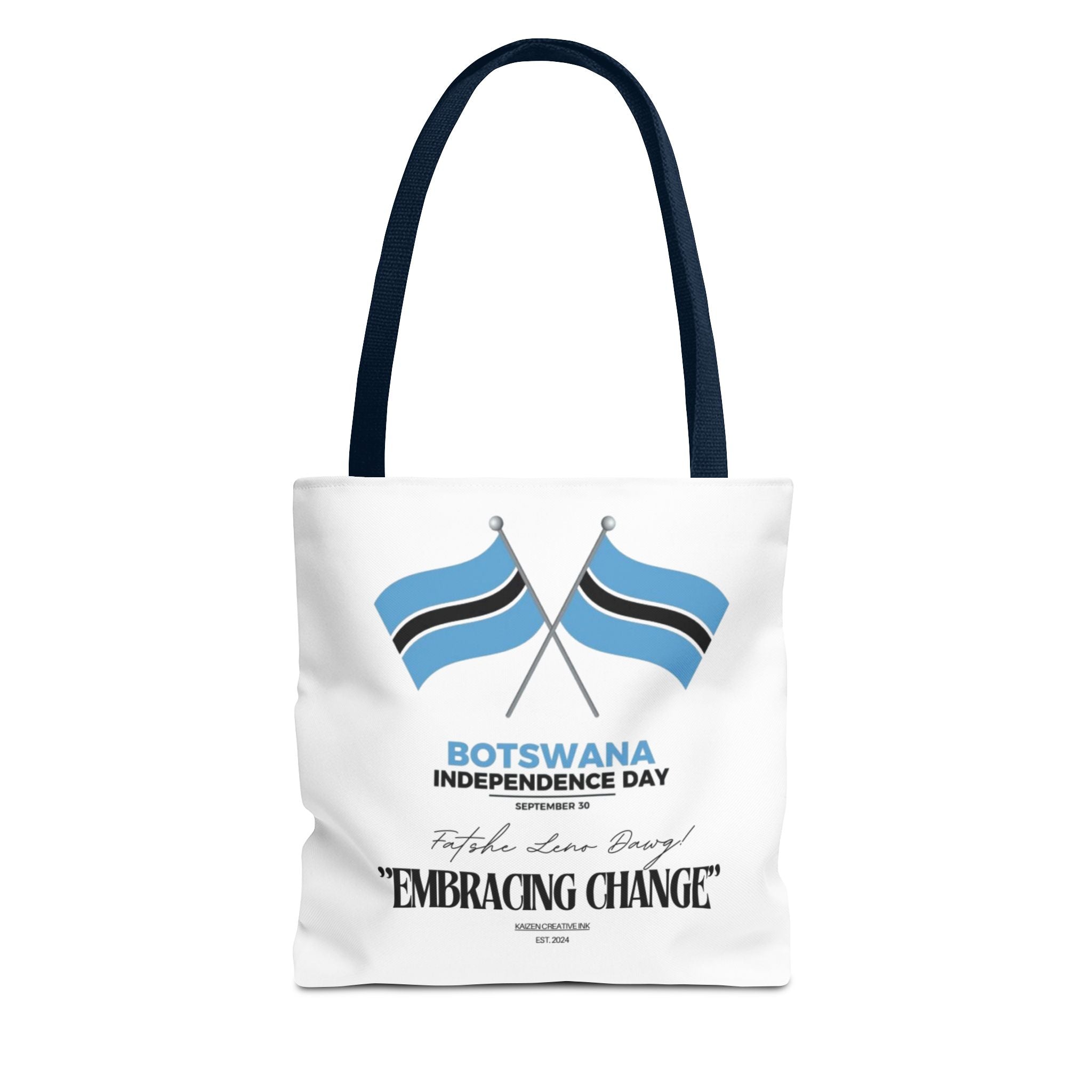 Botswana Independence Day Tote Bag, Celebrate Botswana, AOP Tote, Embrace Change, Sports Fan Tote