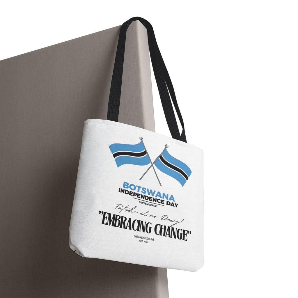 Botswana Independence Day Tote Bag, Celebrate Botswana, AOP Tote, Embrace Change, Sports Fan Tote