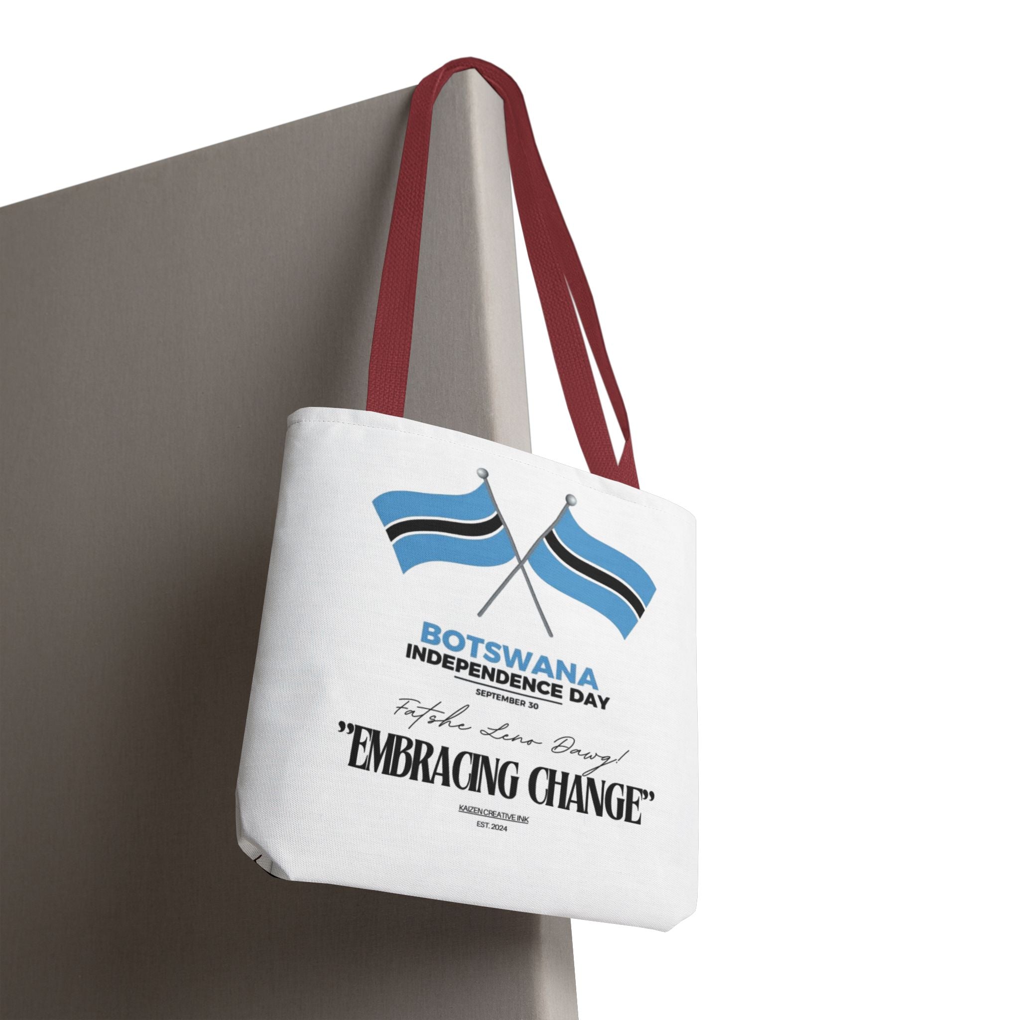 Botswana Independence Day Tote Bag, Celebrate Botswana, AOP Tote, Embrace Change, Sports Fan Tote